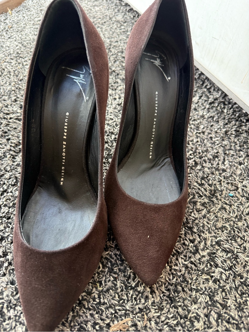 Giuseppe Zanotti Brown Velvet Pointed Toe Stilettos Size 40 - Picture 5 of 12